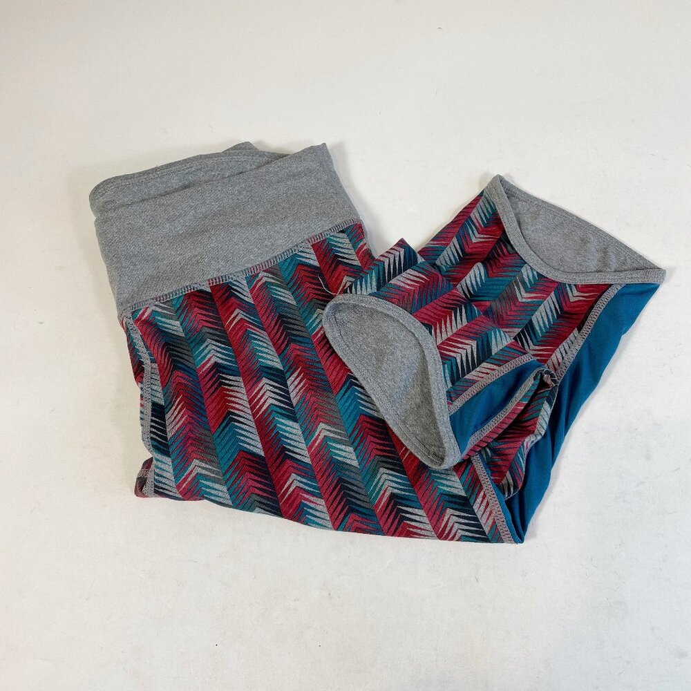Fabletics Rio Run Crop Capri Leggings Blue Red S Womens Pull‎ On Activewear